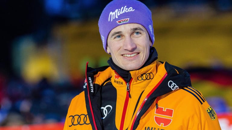Martin Schmitt: die Skisprung-Ikone im Jahr 2014 bei der Verabschiedung der Fans.