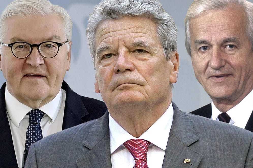 Frank-Walter Steinmeier, Joachim Gauck und Richard von Weizsäcker (Montage t-online): Welcher Bundespräsident am beliebtesten ist, hat t-online ermittelt.