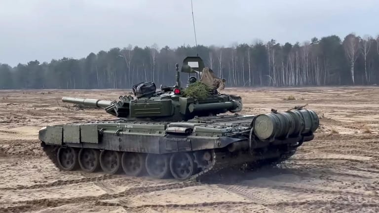 Russischer Panzer in der Nähe von Belarus: Die Militärübungen sind eine neue Eskalationsstufe im Ukraine-Konflikt.