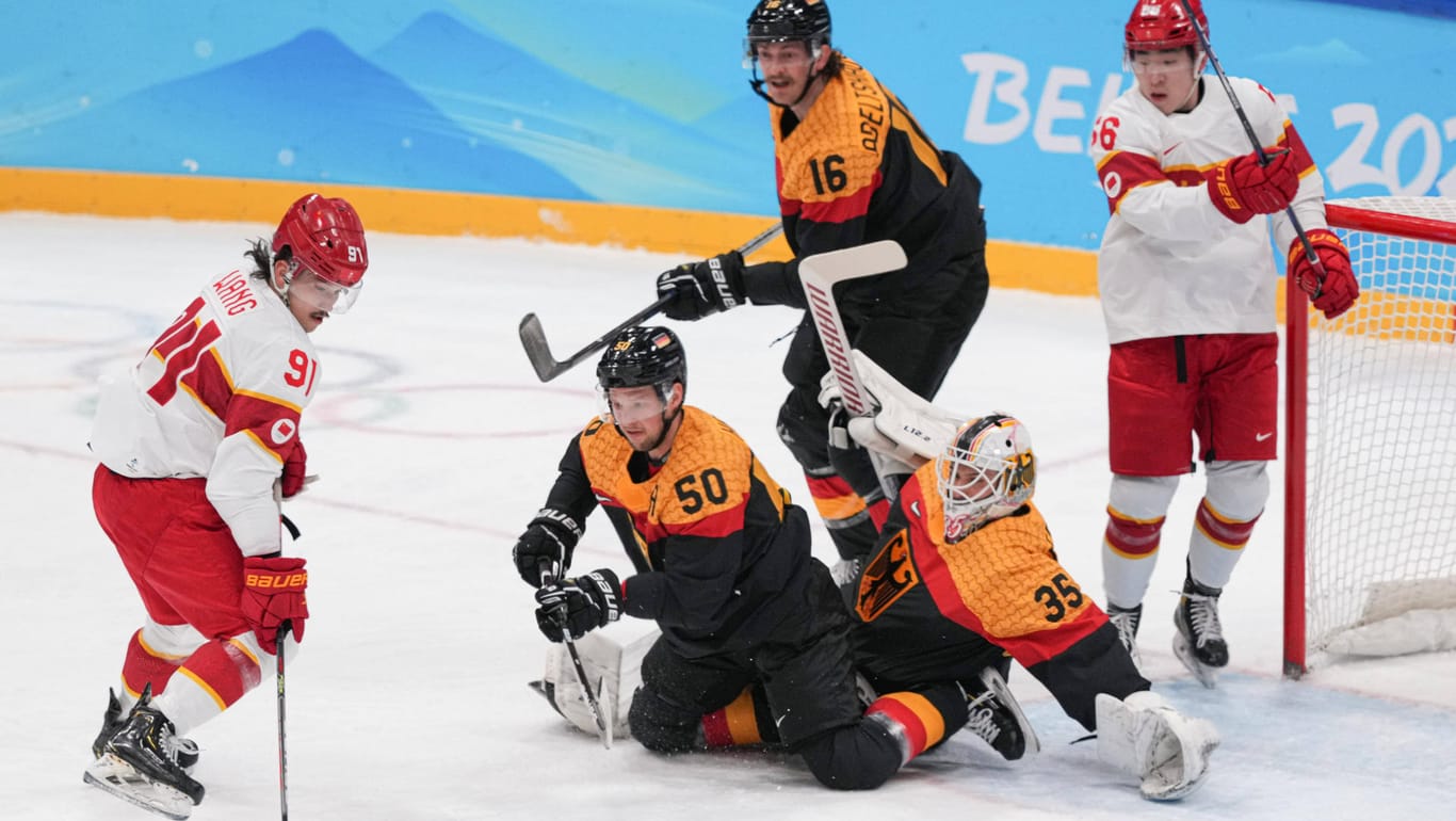 Das deutsche Eishockey-Team hatte gegen China einen schweren Stand.