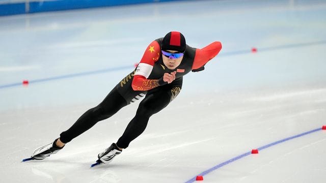 Premiere: Tingyu Gao gewann als erster Eisschnellläufer für China eine Goldmedaille bei Olympischen Winterspielen.