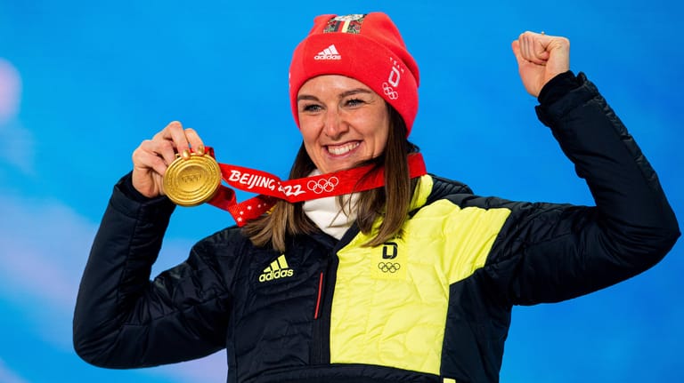 Denise Herrmann gewann in China im Einzel ihre erste Olympia-Goldmedaille. Die Deutsche gehört zu den Vorbildern von Ukaleq Slettemark.