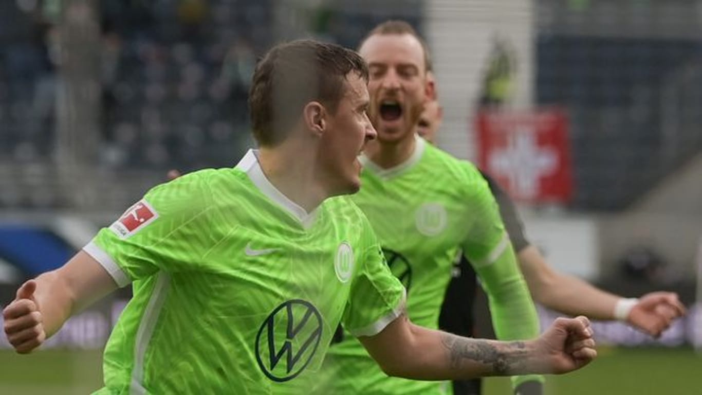 Wolfsburgs Max Kruse jubelt nach dem zwischenzeitlichen 1:0.