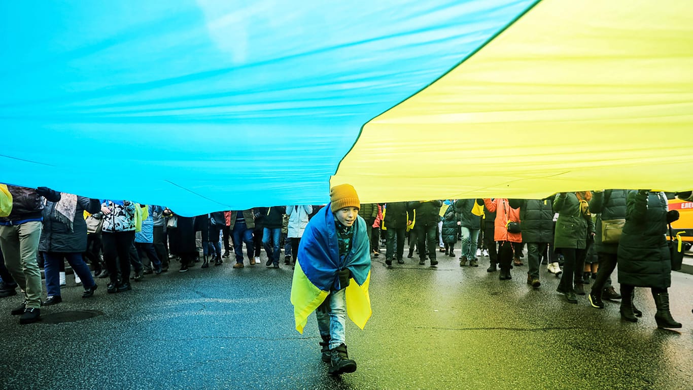 Noch farbenfroh: Ukrainer demonstrierten am Wochenende für die Zukunft ihres Landes.