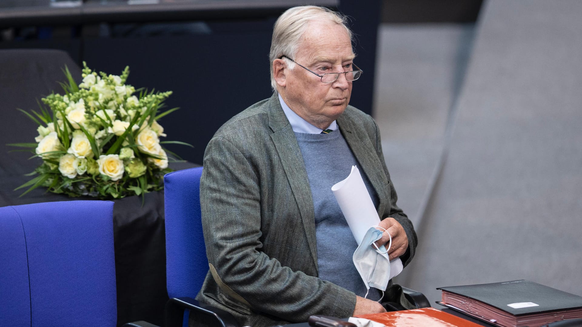 Alexander Gauland im Bundestag: Der ehemalige Fraktionsvorsitzende der AfD wollte das Angebot eines weiteren Tests durch die Parlamentsärztin wohl nicht wahrnehmen.