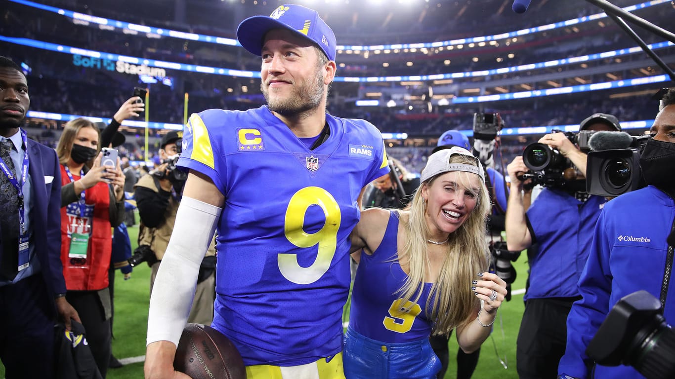 Matthew Stafford und seine Frau Kelly: Mit den Los Angeles Rams will er dieses Jahr den Super Bowl gewinnen.
