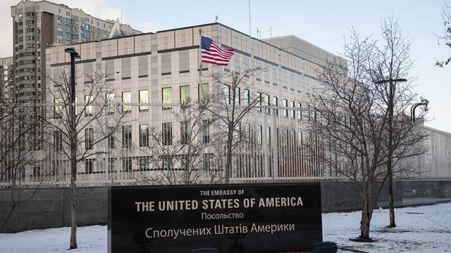 Die US-Botschaft in der Hauptstadt der Ukraine.