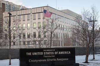 Die US-Botschaft in der Hauptstadt der Ukraine.