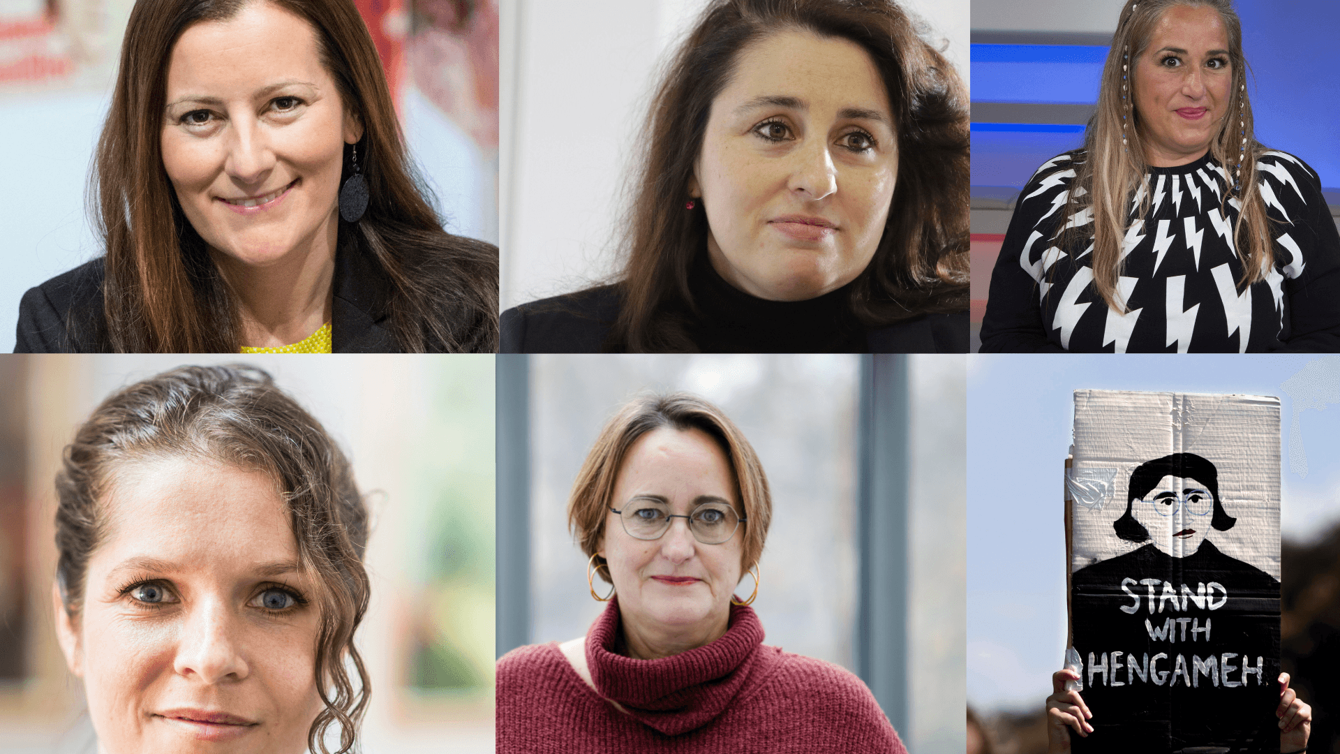 Empfängerinnen der "NSU 2.0"-Drohschreiben (von links nach rechts): Janine Wissler, Seda Basay-Yildiz,Idil Baydar, Anne Helm, Martina Renner, Hengameh Yaghoobifarah (Symbolbild). Empfängerinnen der "NSU 2.0"-Drohschreiben (von links nach rechts): Janine Wissler, Seda Basay-Yildiz,Idil Baydar, Anne Helm, Martina Renner, Hengameh Yaghoobifarah (Symbolbild).
