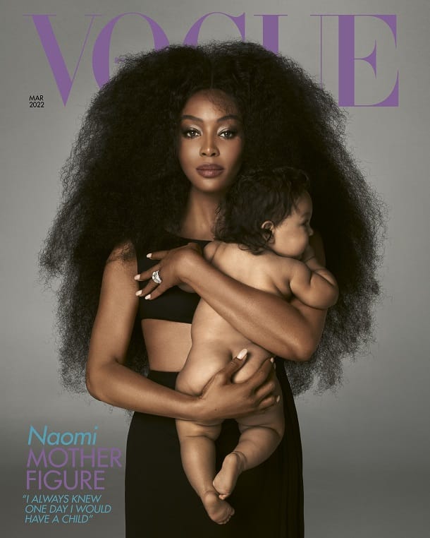 Das Titelblatt der März-Ausgabe der britischen "Vogue" mit Naomi Campbell und ihrem Baby.