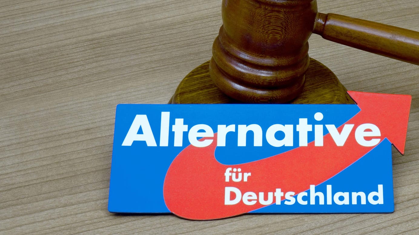 AfD-Logo und Richterhammer (Symbolbild): Ein Eilantrag wurde bereits im September abgewiesen. AfD-Logo und Richterhammer (Symbolbild): Ein Eilantrag wurde bereits im September abgewiesen.