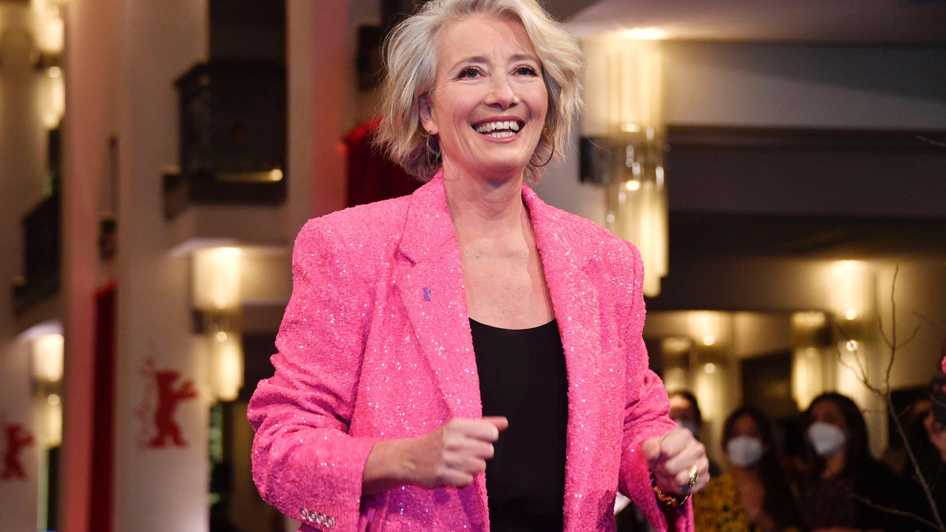 Emma Thompson bei der Premiere des Kinofilms "Good Luck to You, Leo Grande" bei der 72. Berlinale (Archivbild): Das Filmfestival unter Corona-Bedingungen ist in vollem Gange.