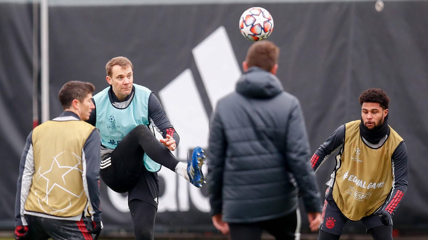 Training beim FC Bayern: Lewandowski, Neuer und Gnabry (v.l.).