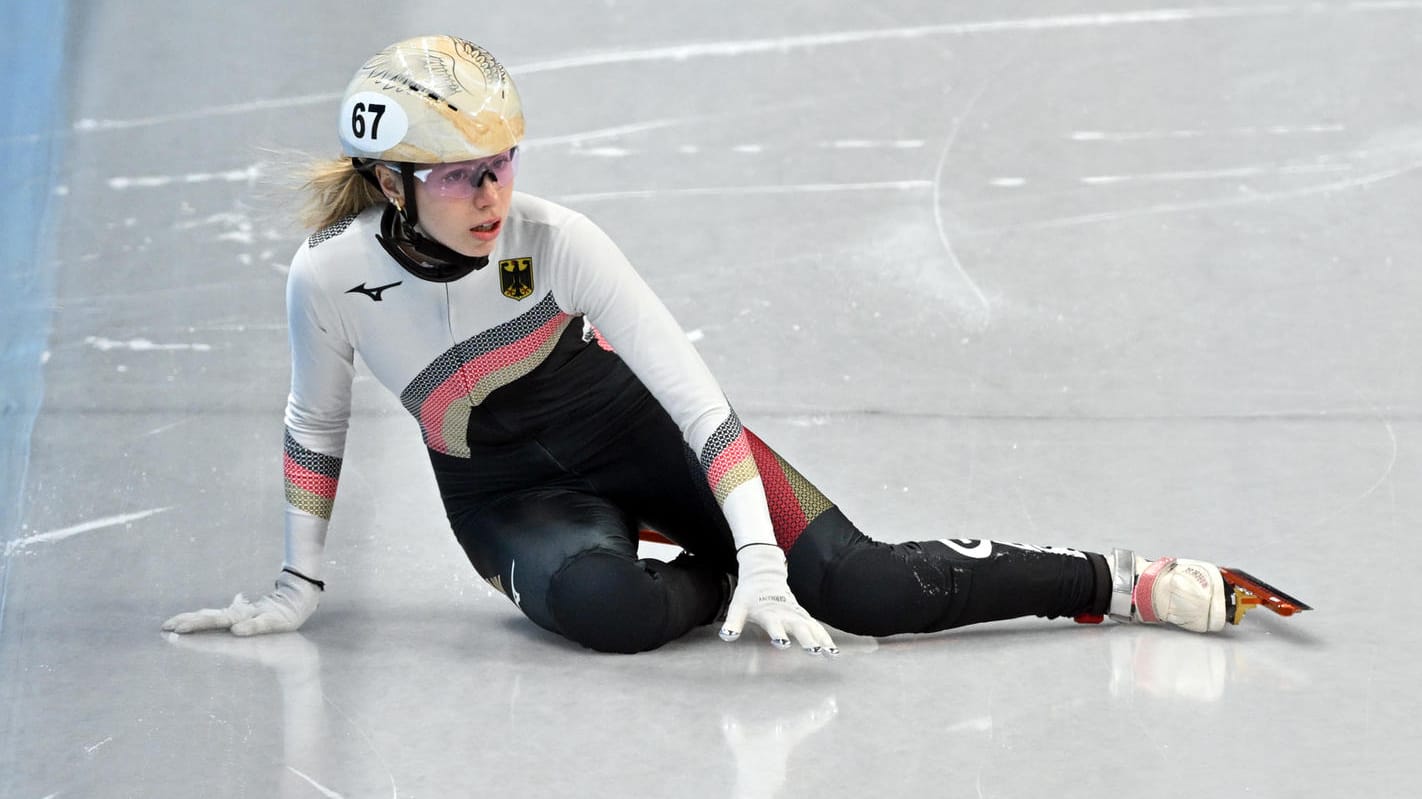 Anna Seidel nach ihrem Sturz: Die deutsche Shorttrack-Hoffnung war fassungslos.