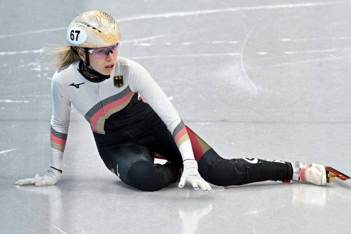 Anna Seidel nach ihrem Sturz: Die deutsche Shorttrack-Hoffnung war fassungslos.