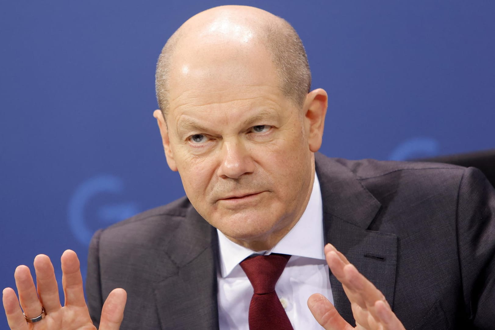 German Chancellor Scholz attends a news conference on latest COVID-19 measures, in Berlin