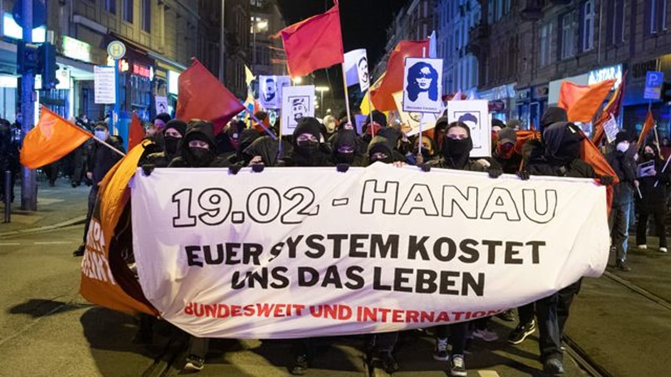 Demonstration vor Jahrestag der Anschläge von Hanau