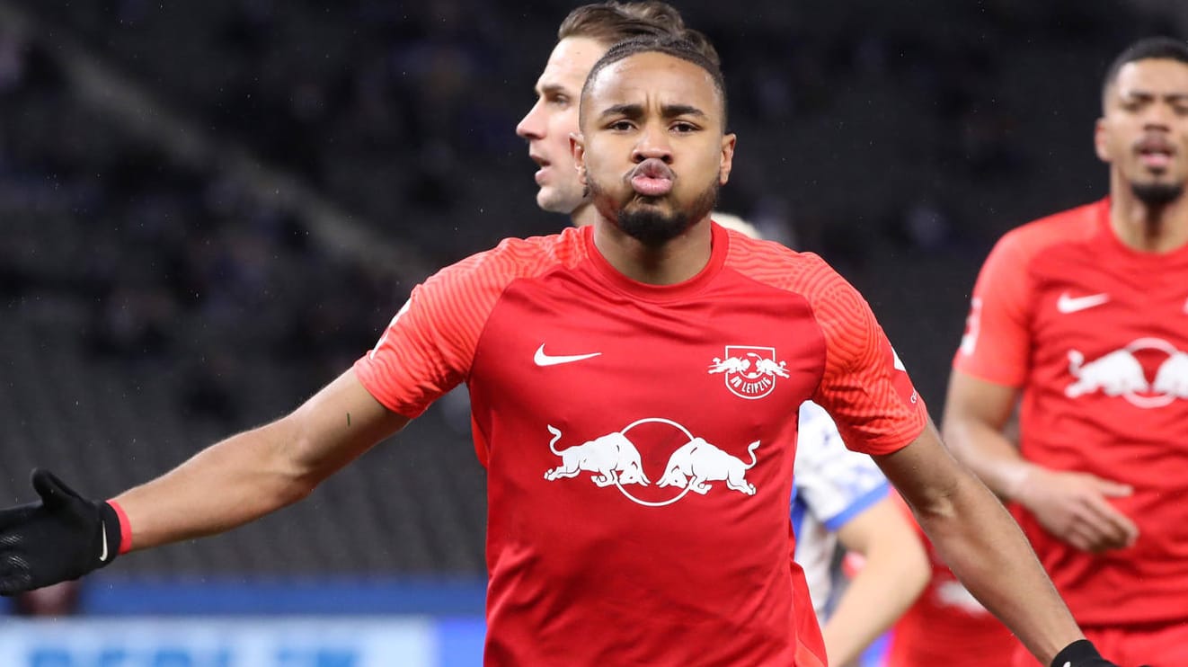 Christopher Nkunku: Der Franzose holte Leipzigs Elfer heraus und erzielte danach zwei Treffer. Christopher Nkunku: Der Franzose holte Leipzigs Elfer heraus und erzielte danach zwei Treffer.