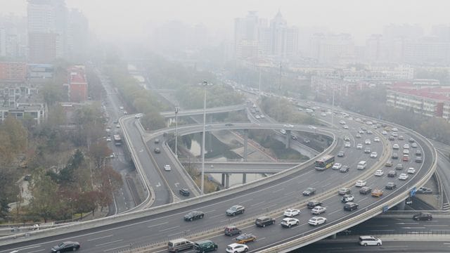 Starker Smog über Peking.