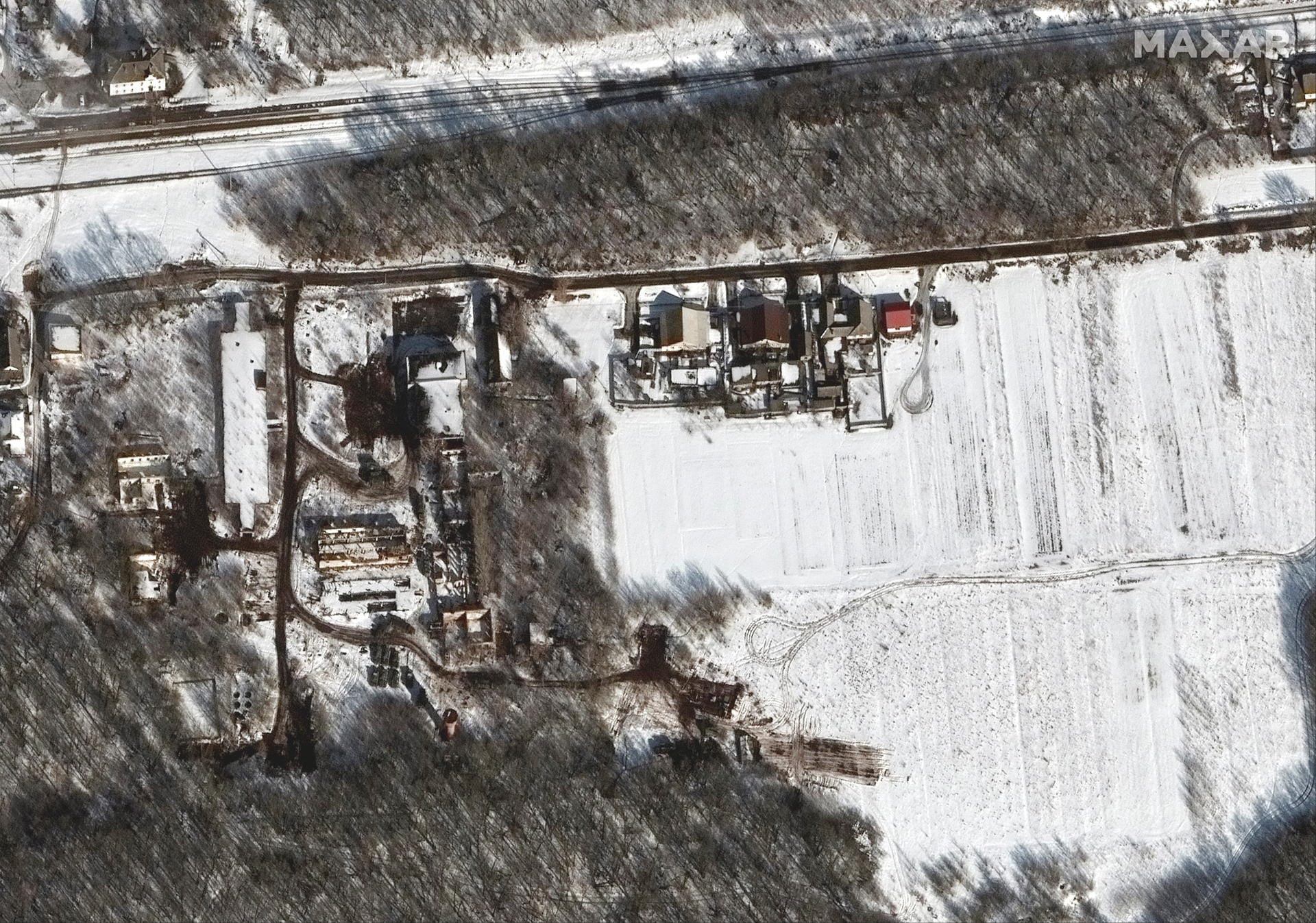Ein Industriekomplex nahe der Stadt Belgorod: Laut Maxar wurden Einheiten "in der Größe einer Kompanie" dort beobachtet.