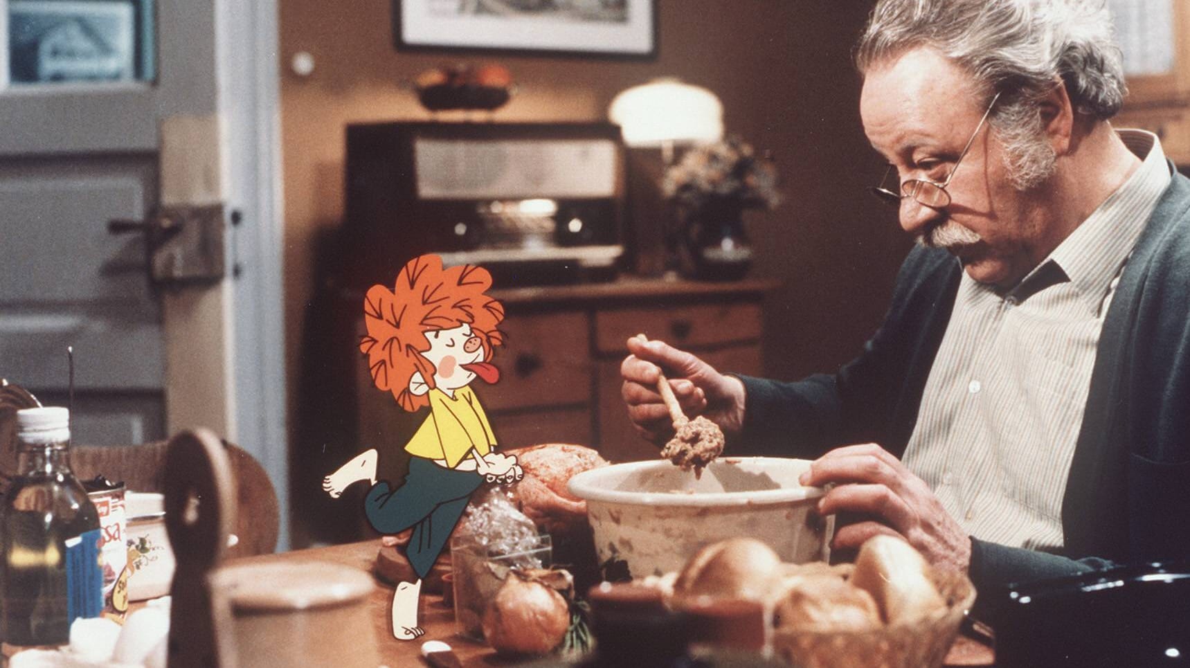 Pumuckl und Meister Eder: Schauspieler Gustl Bayrhammer übernahm damals die Rolle des Handwerkers.