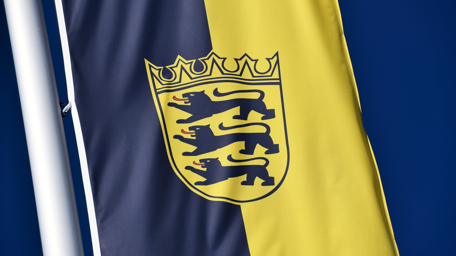 Das Wappen von Baden-Württemberg auf einer wehenden Fahne: Das für das Bundesland typische Muster ziert auch die Sitze des Zuges von Mannheim nach Heilbronn. Das Wappen von Baden-Württemberg auf einer wehenden Fahne: Das für das Bundesland typische Muster ziert auch die Sitze des Zuges von Mannheim nach Heilbronn.