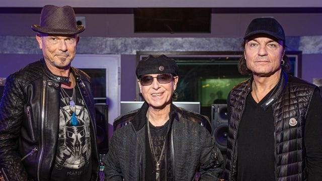 Rudolf Schenker (l-r), Klaus Meine und Matthias Jabs