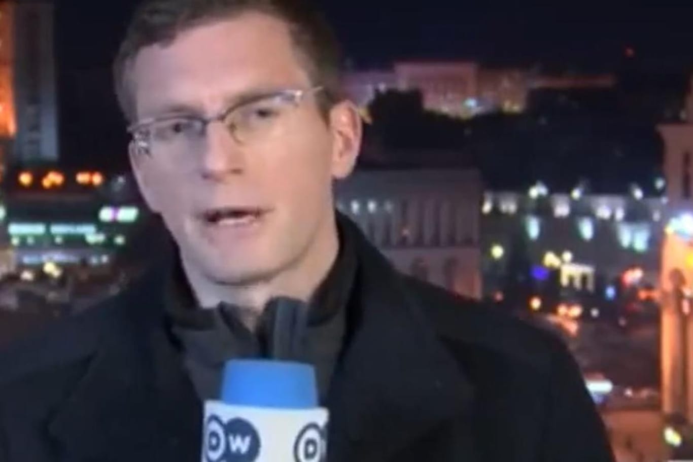 Philip Crowther in Kiew: Der freie TV-Korrespondent begeistert immer wieder mit seinen Berichten in sechs Sprachen, die er fließend beherrscht.
