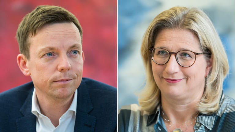 Hans und SPD-Herausforderin Anke Rehlinger: "Erst das Land, dann die Partei."