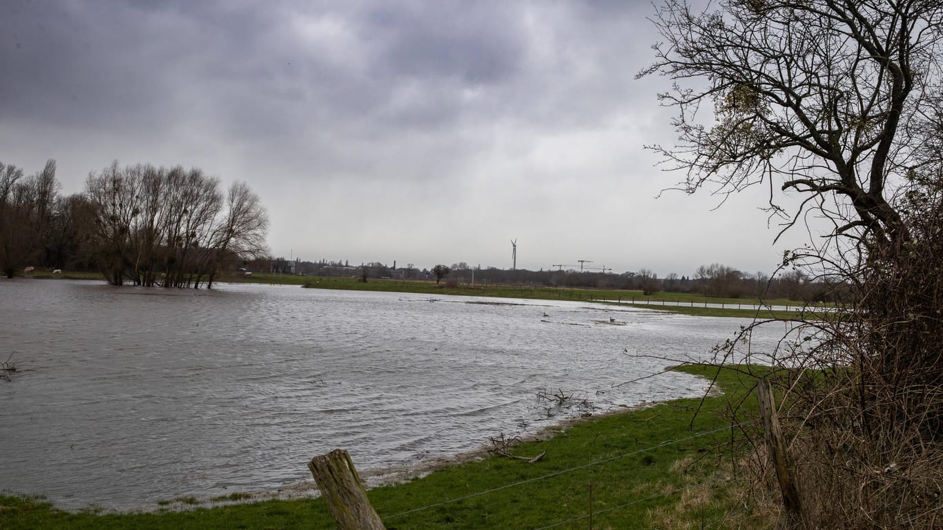 Die Leine in Hannover tritt über die Ufer (Archivbild): Mit dem trockenen Wetter entspannt sich die Hochwassersituation in Niedersachsen.