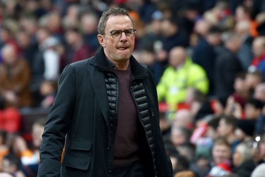 United-Trainer Ralf Rangnick während der Partie gegen Watford.