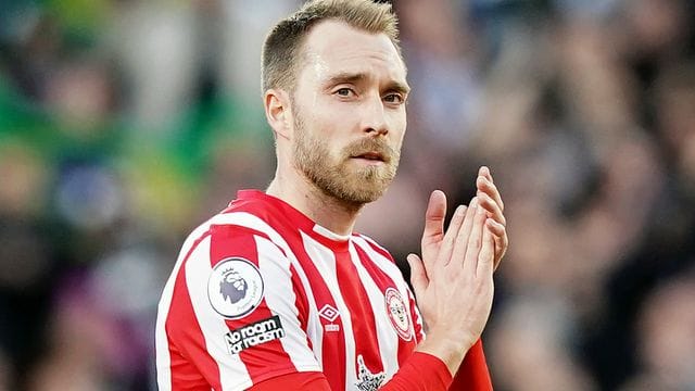 Feierte sein Comeback auf dem Fußballplatz: Christian Eriksen vom FC Brentford. Feierte sein Comeback auf dem Fußballplatz: Christian Eriksen vom FC Brentford.
