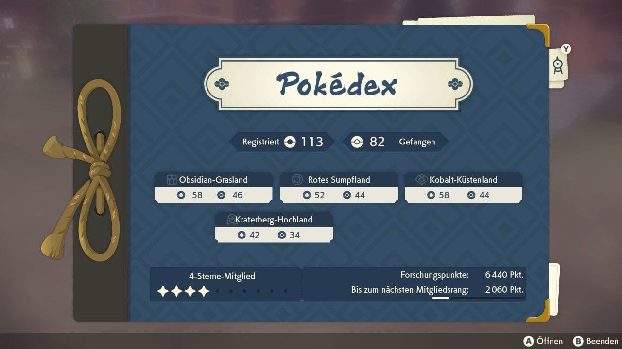 Die Übersicht des Pokédex.