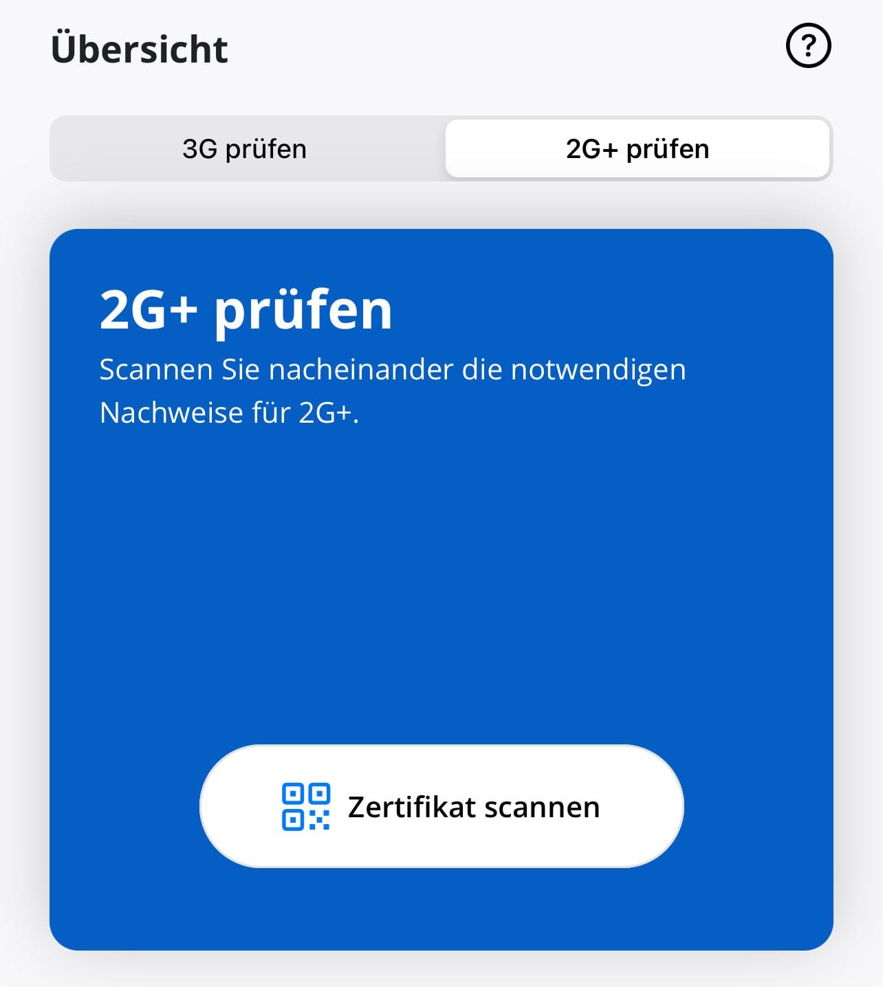 CovPassCheck erlaubt nun, auf 3G und auf 2G+ zu prüfen.