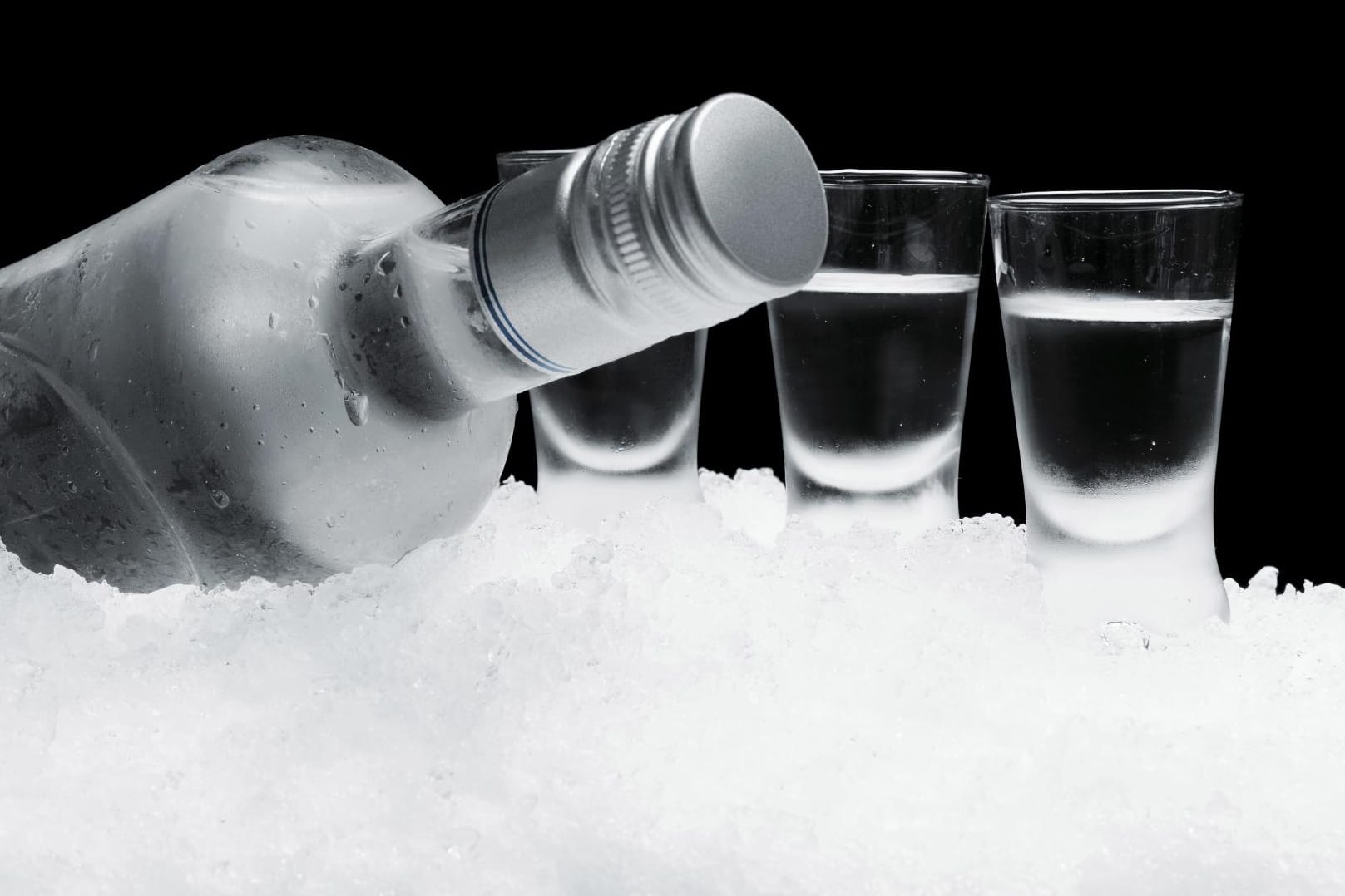 Eiskalt und glasklar: Wodka.