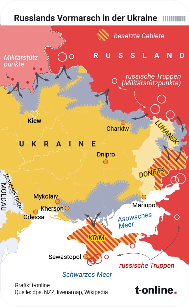Vormarsch Russlands in der Ukraine