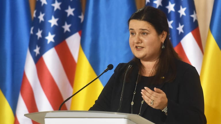 Oksana Markarowa: Die ukrainische Botschafterin in Washington macht Russland schwere Vorwürfe.