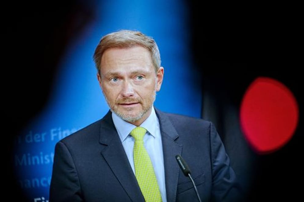 Finanzminister Christian Lindner (FDP) bei einer Pressekonferenz in Berlin.