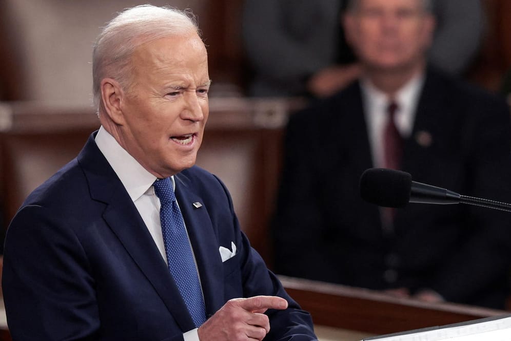 Joe Biden bei seiner Rede zur Lage der Nation: Der Ukraine-Krieg stand dabei ganz oben.
