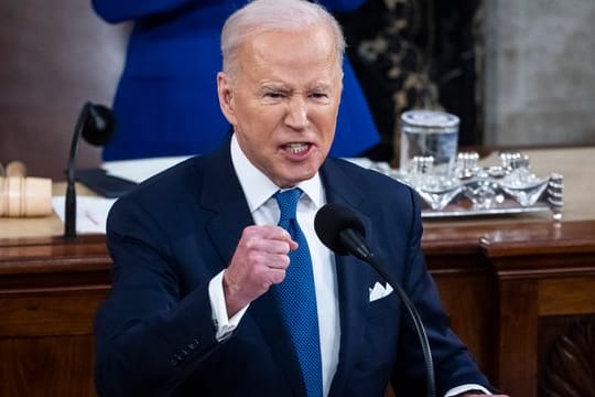 Joe Biden während seiner Rede Rede zur Lage der Nation im Kapitol.