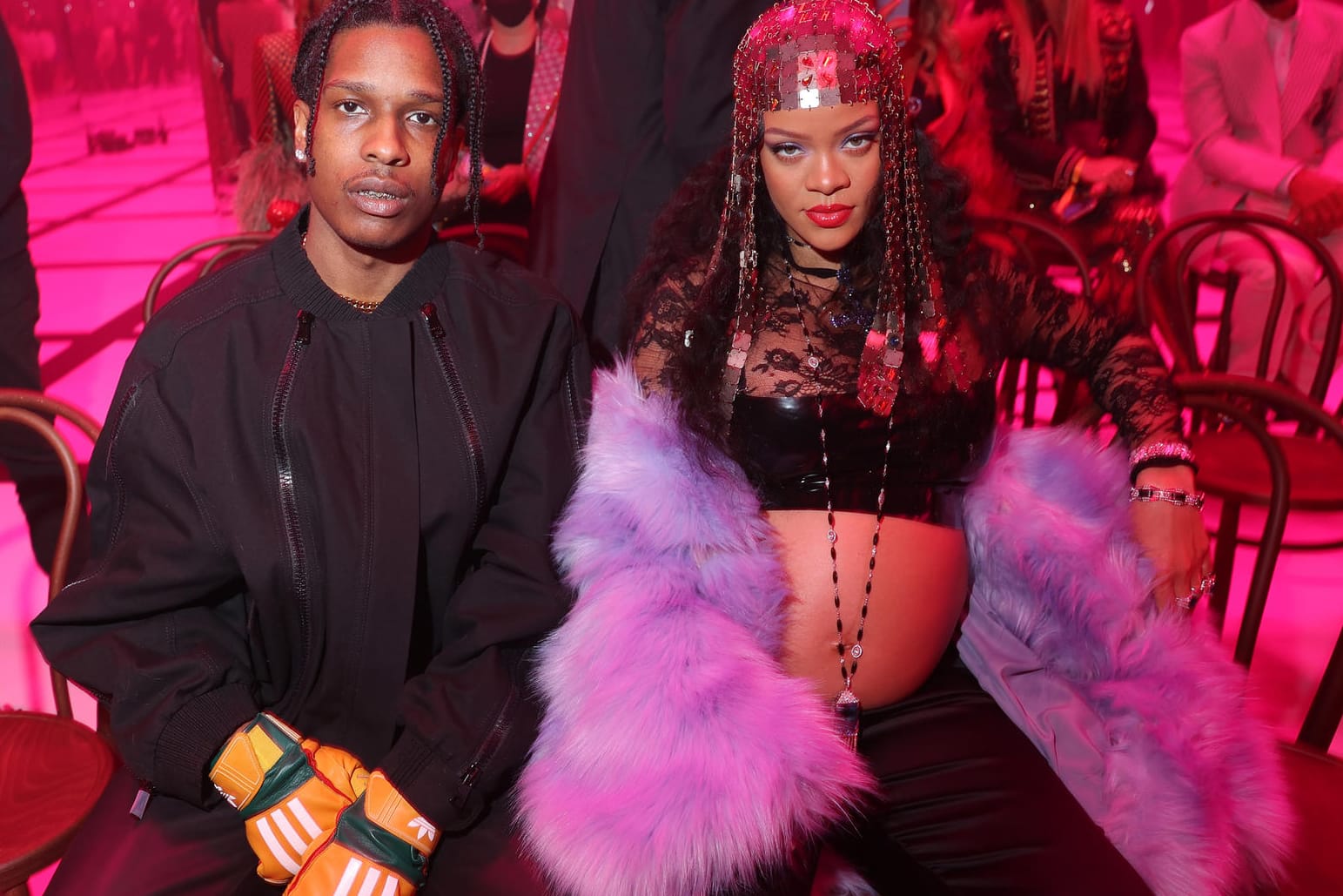 ASAP Rocky und Rihanna: Hier posiert das Paar bei der Mailänder Fashion Week.