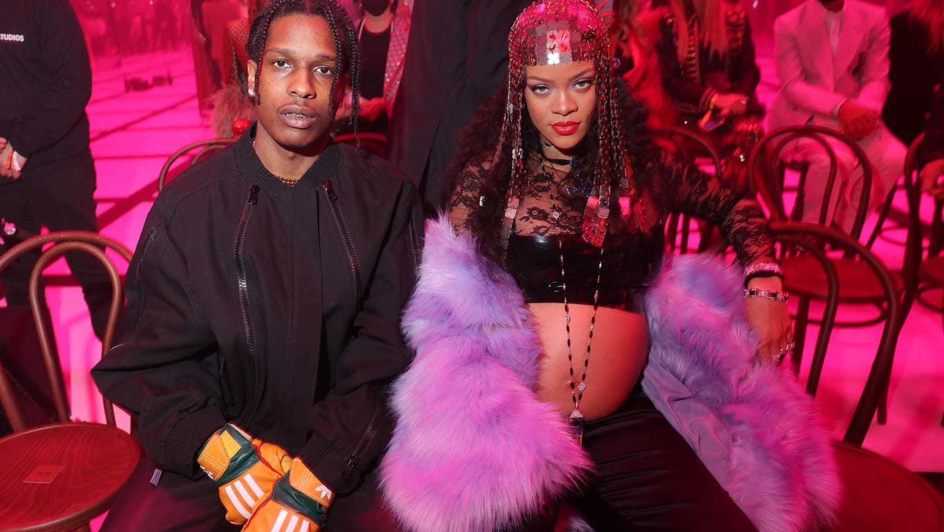 ASAP Rocky und Rihanna: Hier posiert das Paar bei der Mailänder Fashion Week.