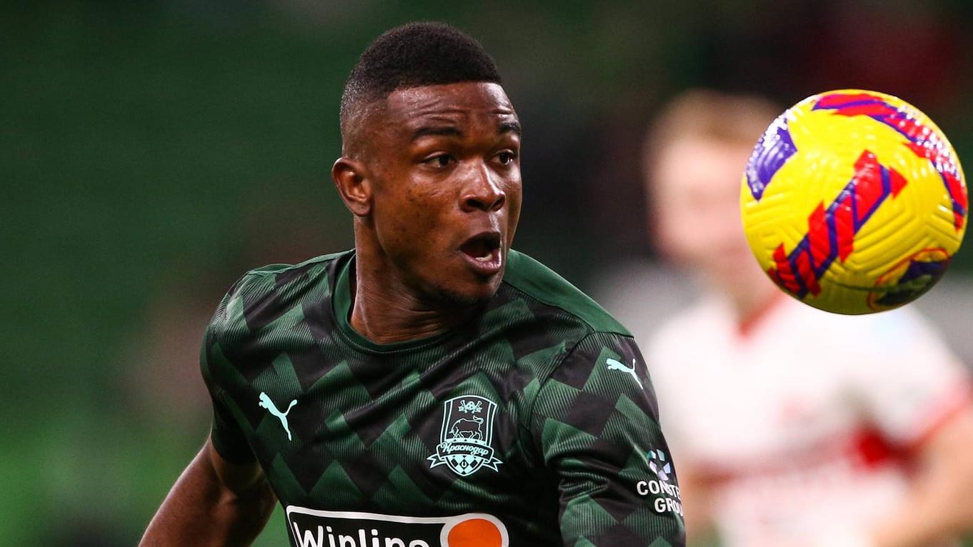 Jhon Cordoba: Der frühere Bundesliga-Stürmer steht kurz vor dem Abflug aus Krasnodar. Jhon Cordoba: Der frühere Bundesliga-Stürmer steht kurz vor dem Abflug aus Krasnodar.