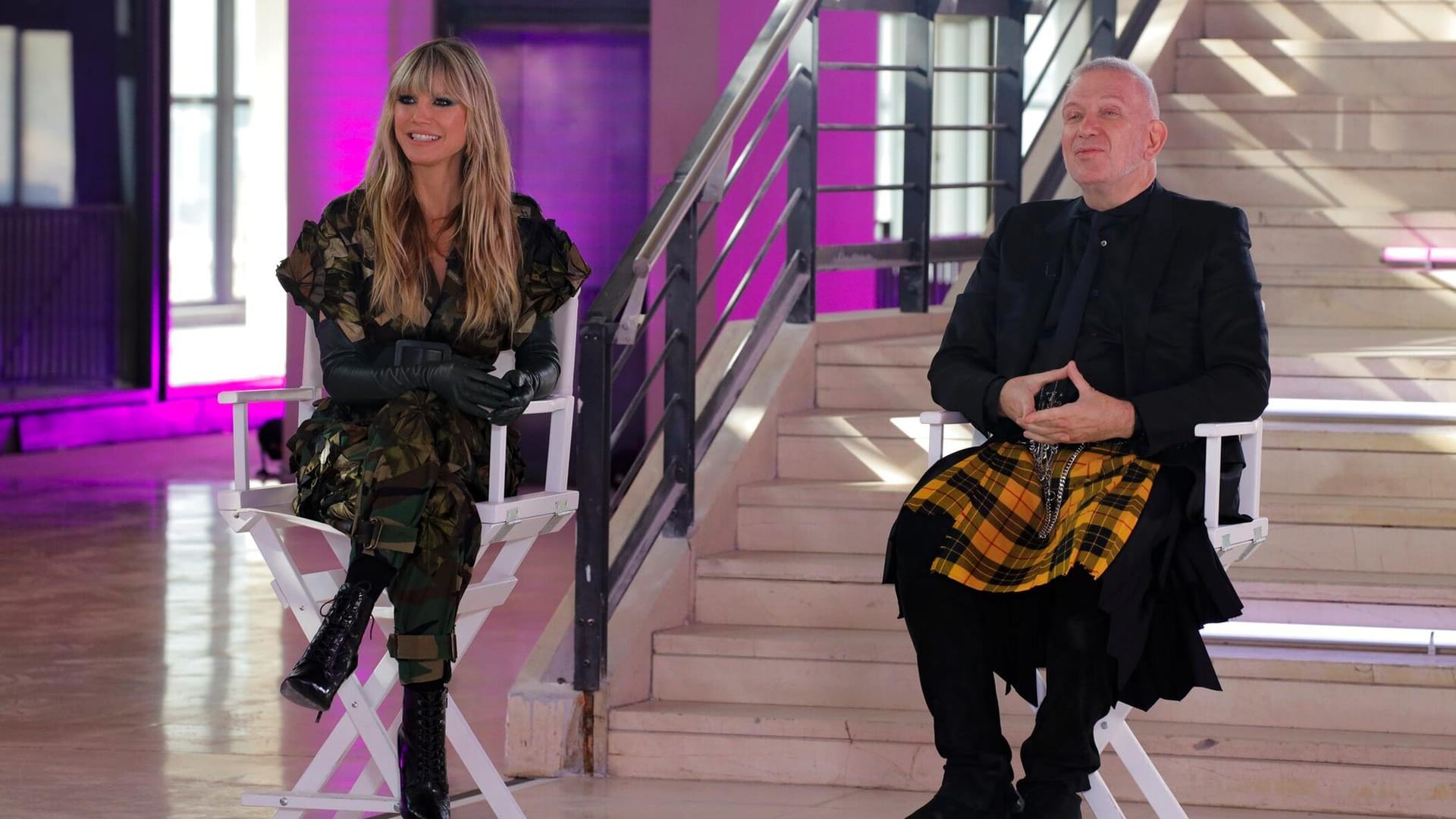 Heidi Klum und Jean Paul Gaultier: Das Topmodel und der Designer beurteilten den Catwalk der Kandidatinnen.