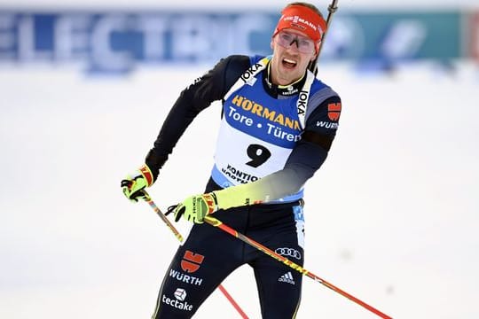 Biathlet Johannes Kühn sprintete auf Platz drei.