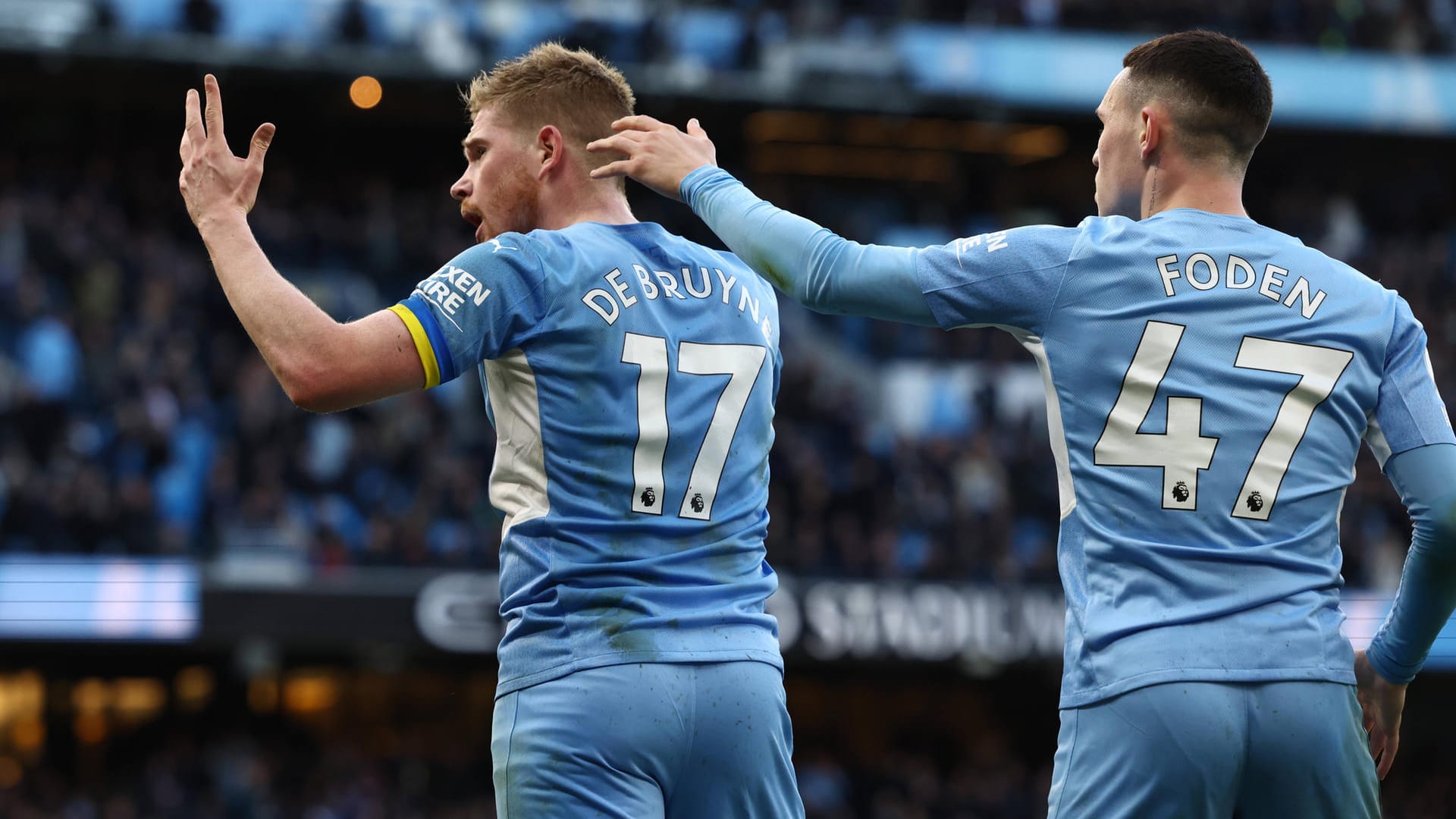 Kevin De Bruyne: Der Belgier erzielte das 1:0 und das 2:1 gegen United. Kevin De Bruyne: Der Belgier erzielte das 1:0 und das 2:1 gegen United.
