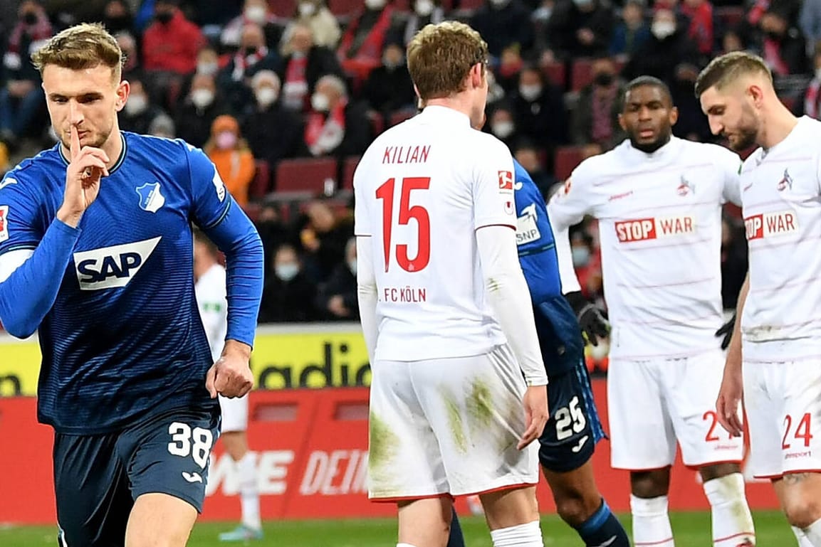 Stefan Posch (l.) jubelt, Köln trauert: Das goldene Tor brachte Hoffenheim den vierten Rang ein.
