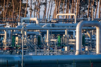 Gasempfangsstation der Ostseepipeline Nord Stream 1: Die Pipeline führt aus dem russischen Wyborg nach Lubmin in Mecklenburg-Vorpommern.