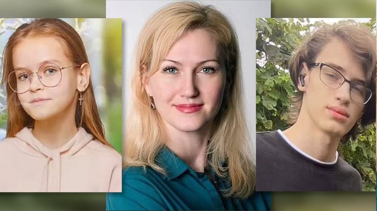 Tatyana, Nikita und Alise Perebeynos: Die Familie wurde in Irpin auf der Flucht getötet.