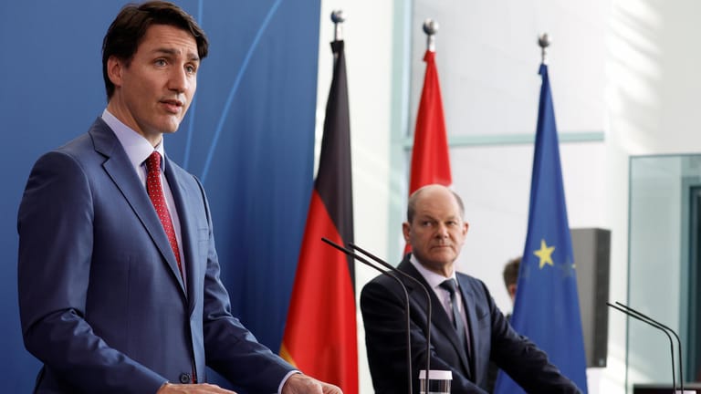 Justin Trudeau: Der kanadische Premierminister sichert der Ukraine Unterstützung zu, auch in Form von Waffenlieferungen.
